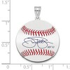 Black Bow Jewelry Sterling Silver Jim Palmer Signature MD Enamel Baseball Pendant - 4 of 4