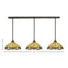 Toltec Lighting Any 3 - Light Chandelier in  Bronze with 16" Amber Dragonfly Art Glass Shade - 2 of 2