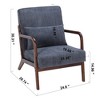 NicBix 15"Mid-Century Modern Accent Chair with Lumbar Pillow,Corduroy Fabric Armchair with Natural Cotton Cushion,Living Room Reading Chair - 3 of 4