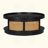 KIGFTSOD Wooden Mid-Century Modern Coffee Table, Round Cane Coffee Table with PE Rattan Side for Living Room - 3 of 4