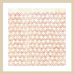 Amanti Art 25" x 25" Weathered Patterns in Red VI by June Erica Vess Wood Framed Wall Art Print : Giclee Abstract Decor - 1 of 4