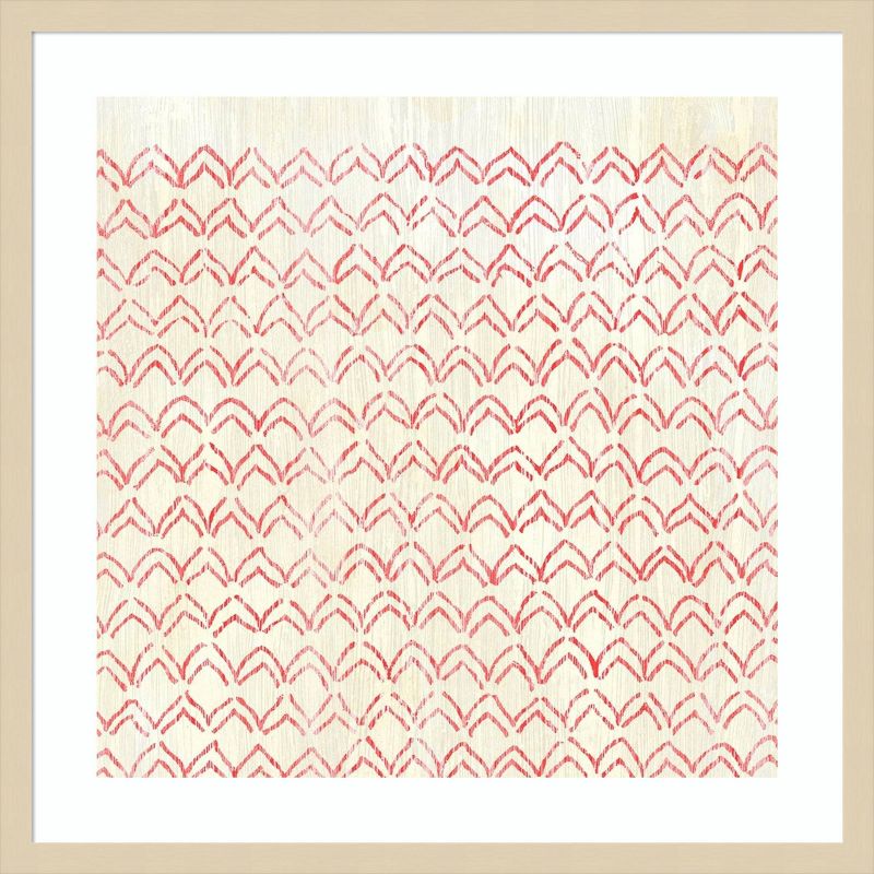 25&#34; x 25&#34; Weathered Patterns in Red VI by June Erica Vess Wood Framed Wall Art Print - Amanti Art, 1 of 11
