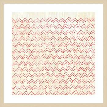 25" x 25" Weathered Patterns in Red VI by June Erica Vess Wood Framed Wall Art Print - Amanti Art