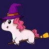 Junior's Design By Humans Witch Unicorn Halloween T Shirt By thebeardstudio T-Shirt - 2 of 3