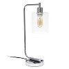 Creekwood Home Vintage Vantage 18.8" Curved Arm Desk Lamp with Glass Shade and USB Ports - 3 of 4