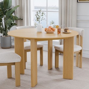 45 Inch Round Wooden Dining Table, Suitable For Dining With Multiple ...