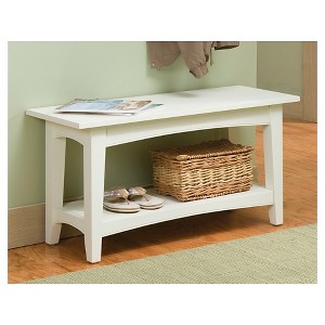 Shaker Cottage Bench with Shelf Ivory - Alaterre Furniture