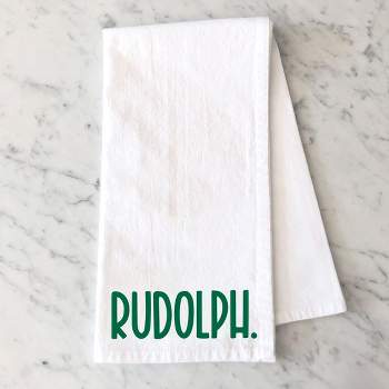 City Creek Prints Rudolph Bold Tea Towels - White