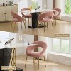 KTMBDW Dining Chairs, Mid Century Modern Dining Room Chairs with Curved Backrest, Upholstered Kitchen Chairs with Gold Metal Legs - 4 of 4