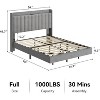 Floating Bed Frame with LED Lights Upholstered Platform Bed Frame with Charging Station and Storage Headboard No Box Spring Needed - 2 of 4