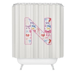 Deny Designs April Lane Art Fancy Bow Monogram Shower Curtain - 1 of 3