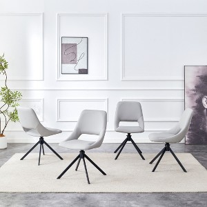 CAVINAS Swivel Dining Chairs Set of 2/4,Modern Kitchen Chairs with Gold Metal Frame,Dining Room Chairs with Scratch-Resistant Leather,High Back - 1 of 4