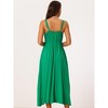 Allegra K Women's Summer Sleeveless Casual Tie Front Flowy Midi Sundresses - 4 of 4