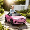 Qaba 12V Licensed Ford Mustang Mach-E Electric Car, Kids Ride On Car with Remote Control, Adjustable Speed, LED Light, Music, Suspension, Pink - 2 of 4
