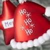 4.5"H & 4"H Sullivans Christmas Red Santa Hat Star Ornaments Set of 2  Red-White - 2 of 3