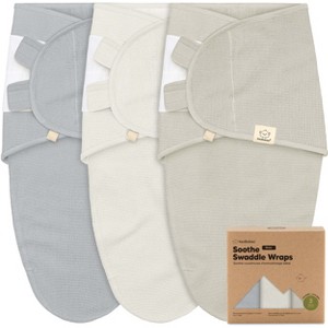 3pk Soothe Wren Swaddle Sleep Sacks, Organic Newborn Swaddles Wrap 0-3 Months, Soft Baby Wearable Blanket - 1 of 4