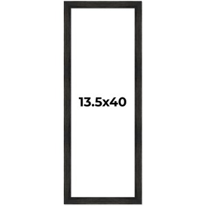 PosterPalooza | 13.5x40 Wide Barnwood Picture Frame, UV Acrylic, 6 Finishes - Grey, Brown, White, and Black - 1 of 4