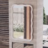 JIONJOY Curved Wood Accent Mirror - Farmhouse French Country Decor, Textured Rectangle Wall Mirror - 3 of 4