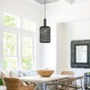 PAKOKULA Farmhouse 7 in. 1-Light Matte Black Pendant Light With Metal woven Cage shade - 4 of 4