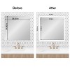 Amanti Art Mirror Makeover Bathroom Mirror Frame Border Kit - Fully Assembled Peel and Stick Frame - Mirror NOT Included - Cabinet White Narrow Trim - 3 of 4