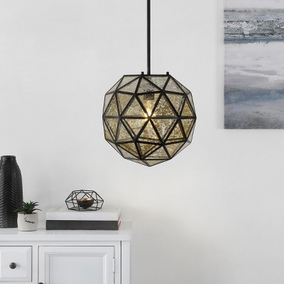 Henlin 18" Bronze Geometric Glass LED Pendant Light