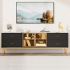 TV Stand for 55/65/75 Inch TVs with LED Lights - Contemporary TV Console with 4 Drawers, Shelves, and Glass Doors for Living Room & Bedroom - 2 of 4