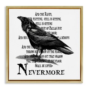 Stupell Industries Creepy Halloween Black Crow Raven, 18" x 18" - 1 of 4