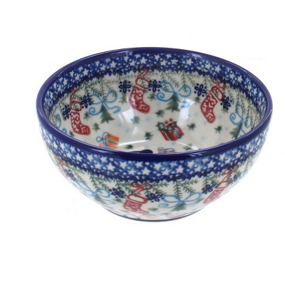 Blue Rose Polish Pottery Christmas Bounty Cereal/Soup Bowl