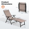 Pellebant Outdoor Aluminum Folding Adjustable Chaise Lounge - 3 of 4