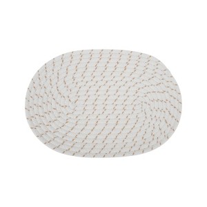 Unique Bargains Trivet Oval Rope Coaster Cotton Non-Woven Fabric 12.6"x8.66"x0.31" - 1 of 3
