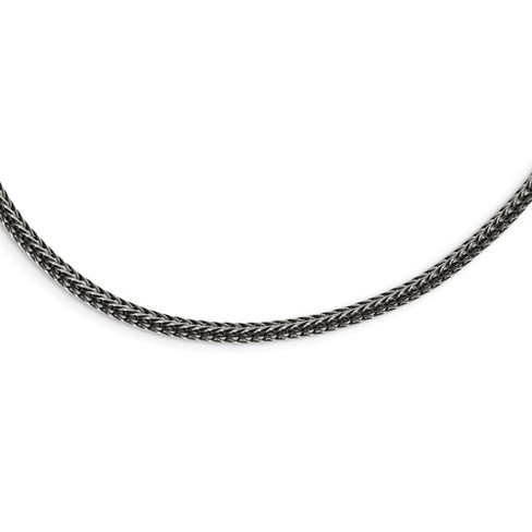 Black Bow Jewelry Stainless Steel 3.75mm Antiqued Franco Link Necklace, 22 Inch - image 1 of 4