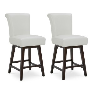 Spruce&Spring Upholstered 26-inch Counter Height Swivel Barstool - 1 of 4
