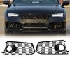 2 PCS Car Front Bumper Fog Light Lamp Grille Grill Cover,Left And Right Side Honeycomb Mesh Fog Light Grille Lamp Cover - 2 of 4