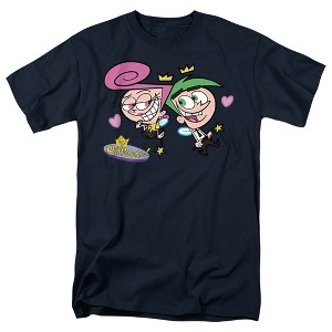 Fairly Odd Parents Wanda And Cosmo In Love Adult T-Shirt Navy - 1 of 4