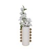 Modern Ceramic Vase with Metallic Accents - Home & Office Decor, Cylinder Shape, Decorative Centerpiece for Living Room, Bedroom - White & Gold - 3 of 4