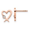 Chisel Stainless Steel Polished Rose IP-plated Crystal Heart Stud Earrings - 2 of 4
