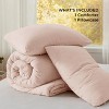 Bedsure | 3Pcs Beige Soft Warm Imitation Washed Cotton Bed Comforter Sets for All Seasons - 4 of 4
