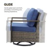 Gymojoy 4 Pieces Outdoor Swivel Chairs Glider Chair High Back Chair Set - 4 of 4
