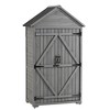 Wooden Outdoor Storage Shed with Shelves - Ideal for Garden Tools, Patio Storage, and Outdoor Spaces - 4 of 4