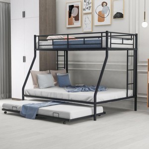 Streamdale Twin Over Full Bed With Sturdy Steel Frame, Bunk Bed With Twin Size Trundle, Two-Side Ladders - 1 of 4