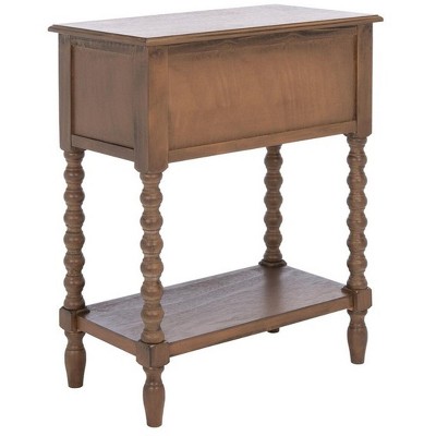 Athena Brown Wood and Metal 3-Drawer Console Table