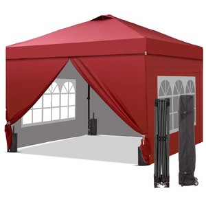 Ainfox 12ft x12ft Pop Up Canopy Outside Canopy, Patented One Push Tent Canopy with Wheeled Carry Bag, Bonus 8 Stakes and 4 Ropes - 1 of 4