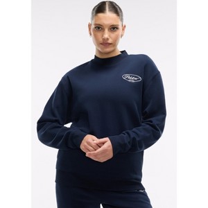 Peloton Unisex Soft Fleece Mock Neck Sweatshirt, Deep Navy - 1 of 4