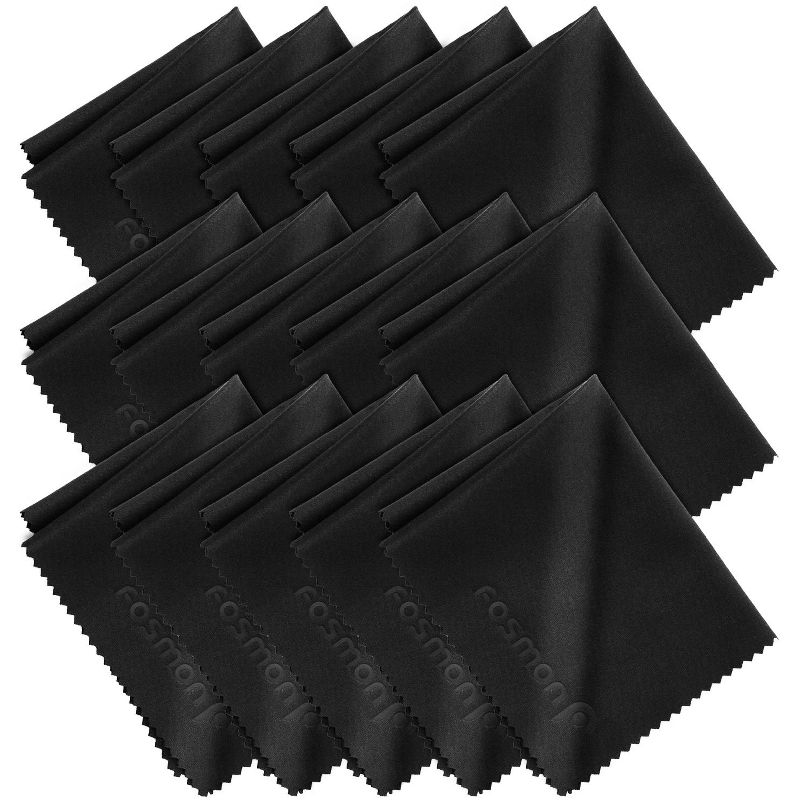 Fosmon Microfiber Cleaning Cloth - 6 x 7 inches - Black - 15 Pack, 1 of 8