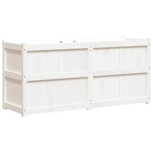 vidaXL Garden Planter Outdoor Patio Plant Pot Flower Box White Pine Wood 59.1x19.7x27.6 - 1 of 4