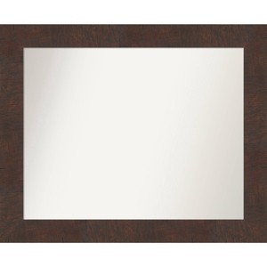 33" x 27" Non-Beveled Wildwood Brown Wall Mirror - Amanti Art: Modern Rectangle, Polystyrene Frame, Includes Mount Hardware - 1 of 4