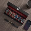 6-Slot Watch Box, Large Glass Lid Watch Organizer - 4 of 4
