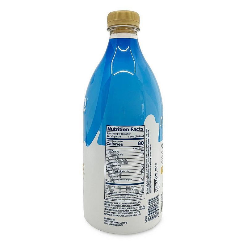 Ripple Dairy-Free Unsweetened Original Milk - 48 fl oz, 4 of 8