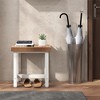 Costway 18'' x 12'' Heavy Duty HDPE Waterproof Shower Bench Spa Bath Shower Stool Brown & Off White - 4 of 4