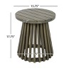 Outdoor Acacia Wood Side Table,Round Rustic Sofa or Entryway Table with Slatted Base,Wooden Console Table for Patio or Balcony-Maison Boucle - 3 of 4